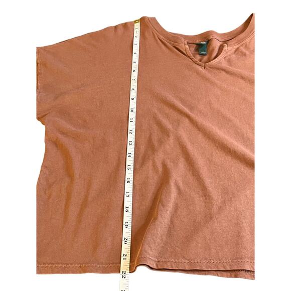 Wild Fable Womens XL Muted Brick Long Sleeve Round V-Neck Pullover 100% Cotton - Picture 4 of 7